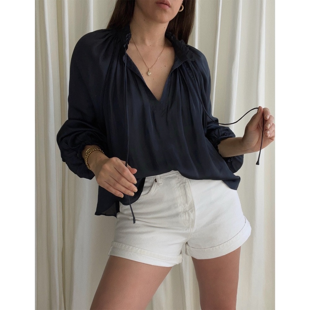 ANISTON BLOUSE — In Navy - Picture 6 of 9